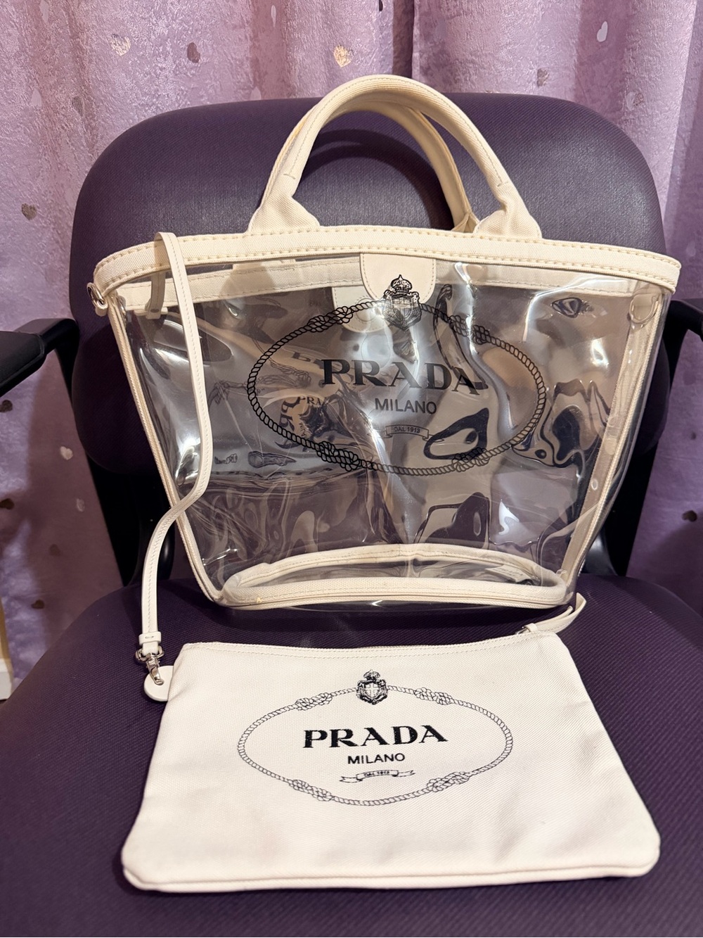 Prada bag with Drawstring Dust Bag with Logo. Pouch and strap plus authenticity. - Picture 2 of 10